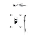 8 inch Square Rain Shower System with 4 Body Jets and Handheld D5922