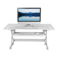 White Triple Monitor Riser Standing Desk Converter R43468
