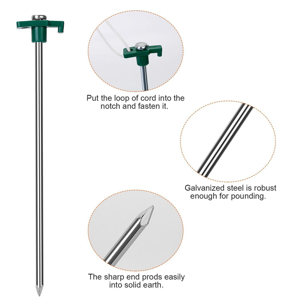 20 PCS Heavy Duty Tent Pegs and Ropes Set S69874