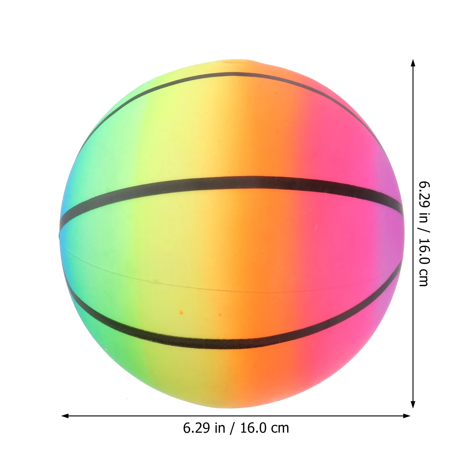 3 Pcs 16 CM Rainbow Balls Elastic PVC Beach Play Ball J7069