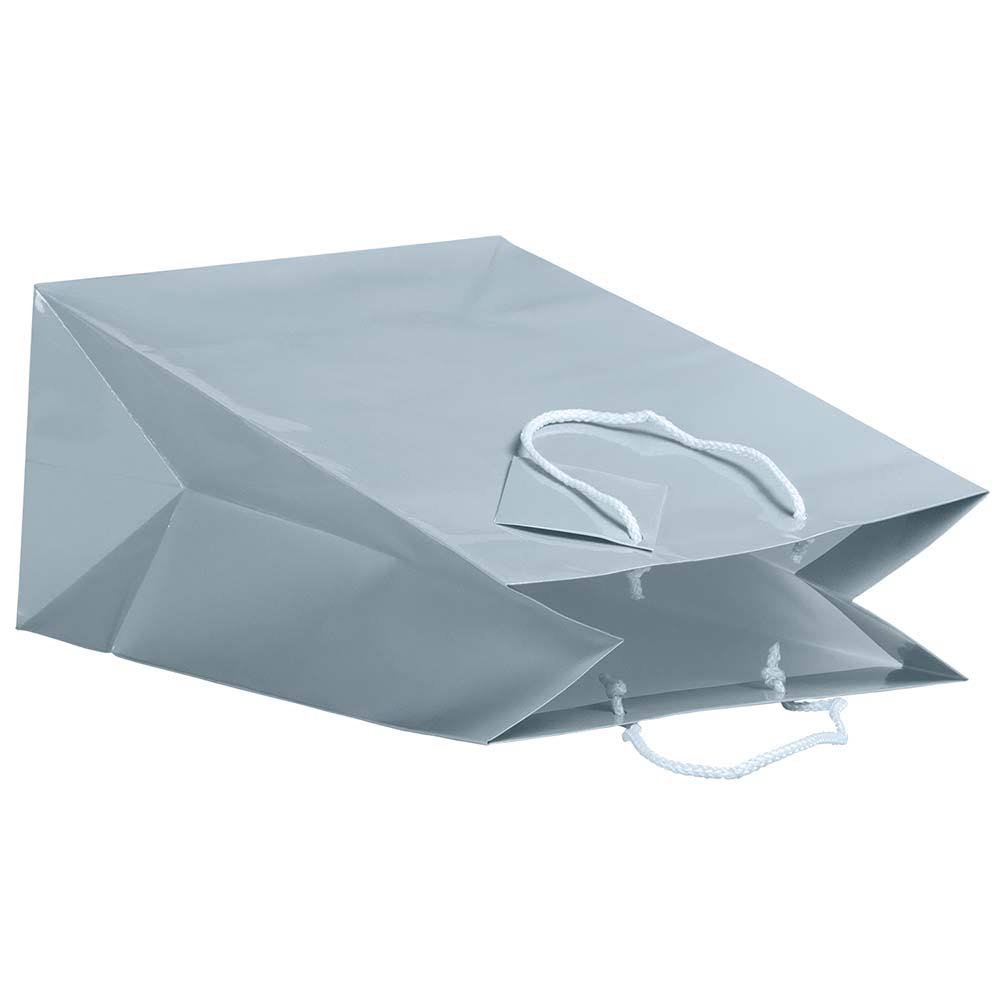 Glossy Gift Bags with Rope Handles, Large, Baby Blue, 100/Pack V642365