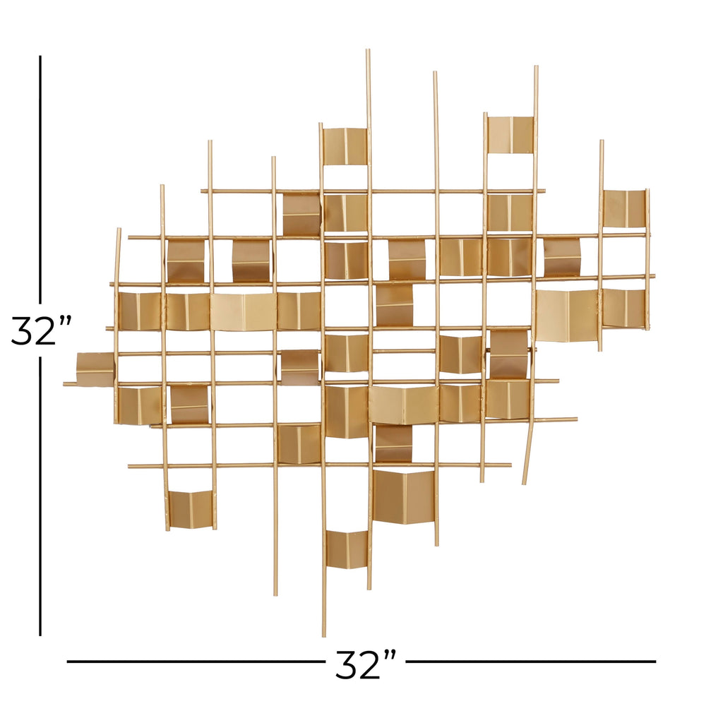 Abstract Angled Gold Metal Wall Decor P492017