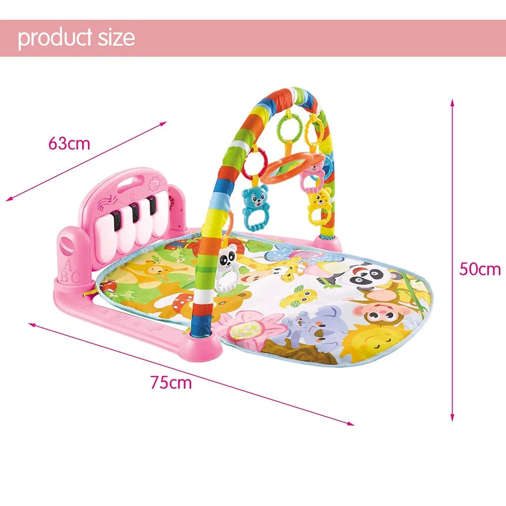 Playmat Kick and Play Piano Gym with Hanging Mirror Musical Activity Center Tummy Time Play Mat J440664