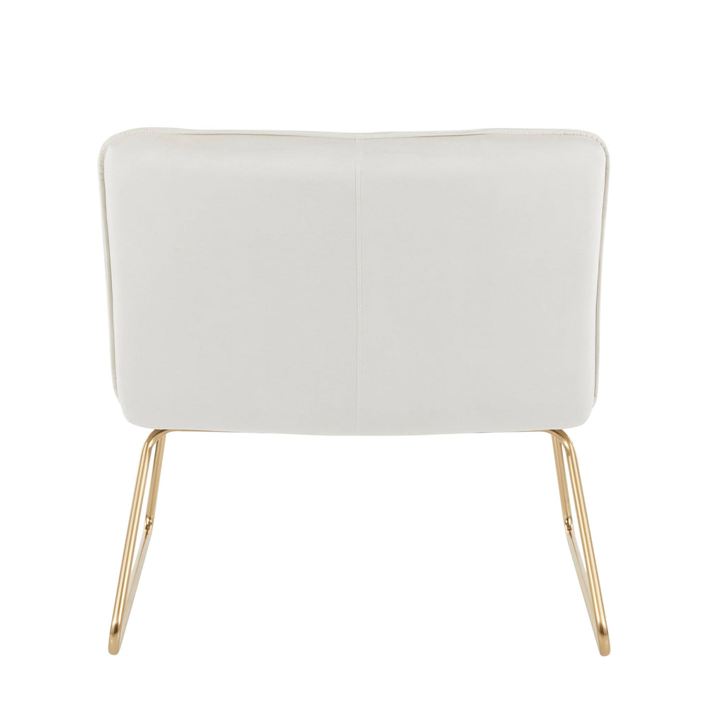 Cream Velvet Accent Chair Z8418