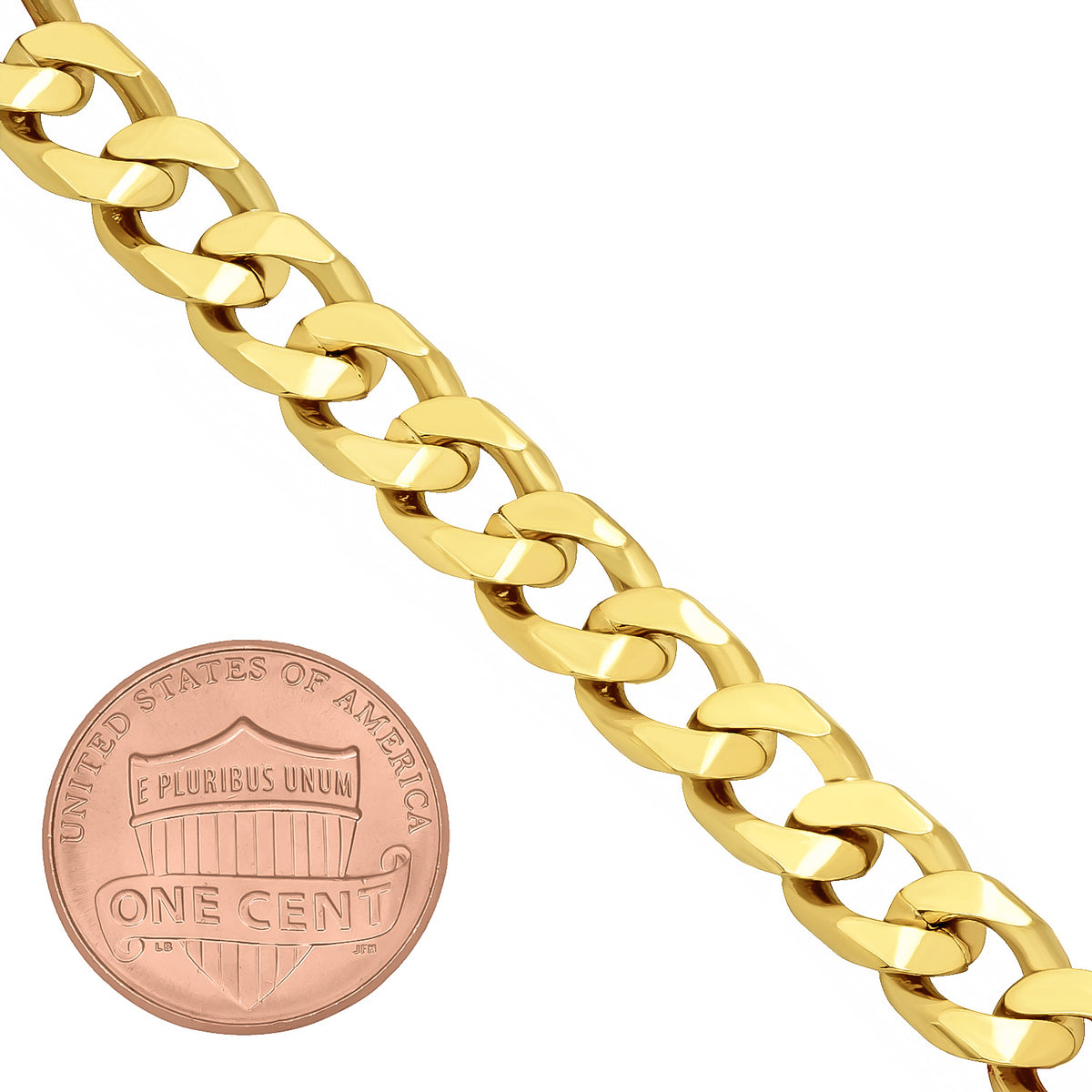 14k Yellow Gold Plated Curb Choker Chain Necklace, 20 inches M59917