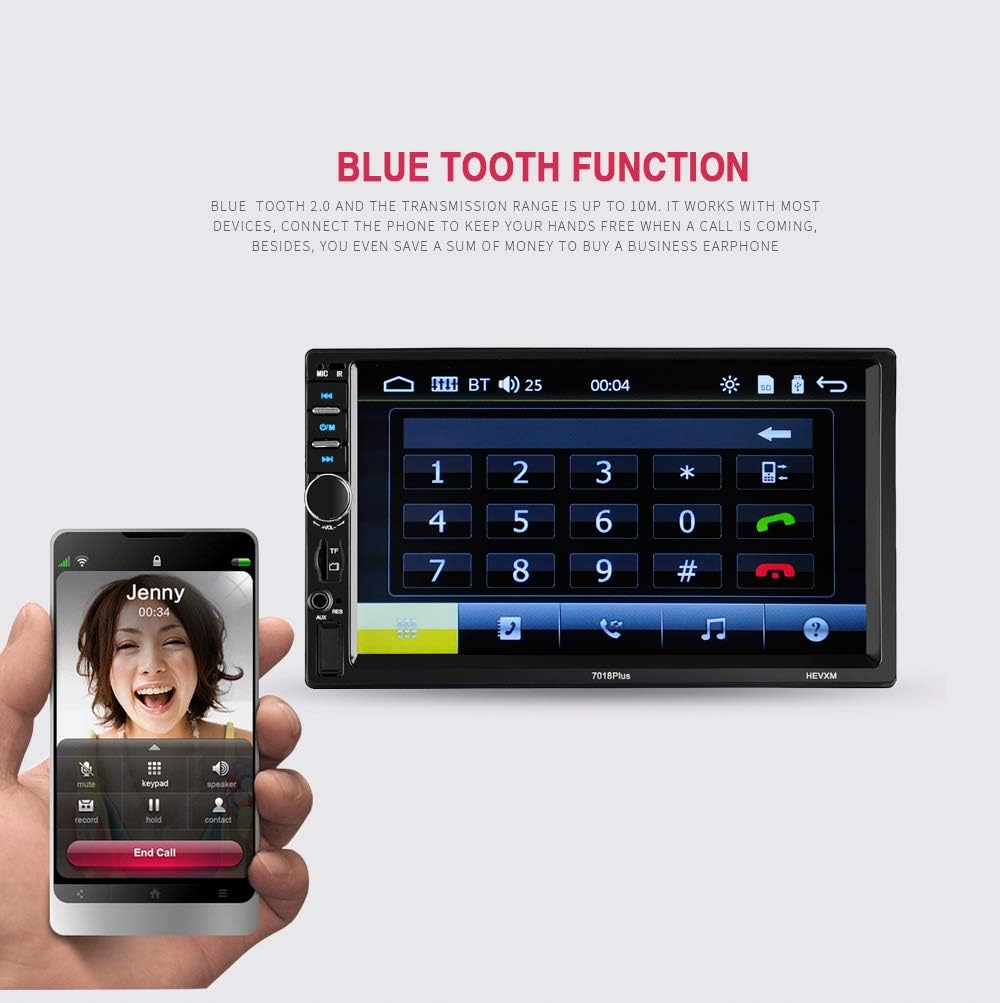 7'' Double Din Car Stereo Bluetooth Radio Receiver Touch Screen MP3/USB/SD FM Audio H6941