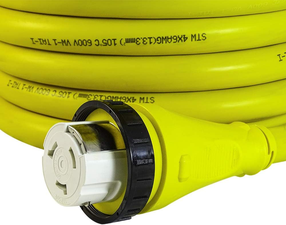 25FT 50 Amp NEMA SS2-50P to SS2-50R Shore Power Cord Extension R6755