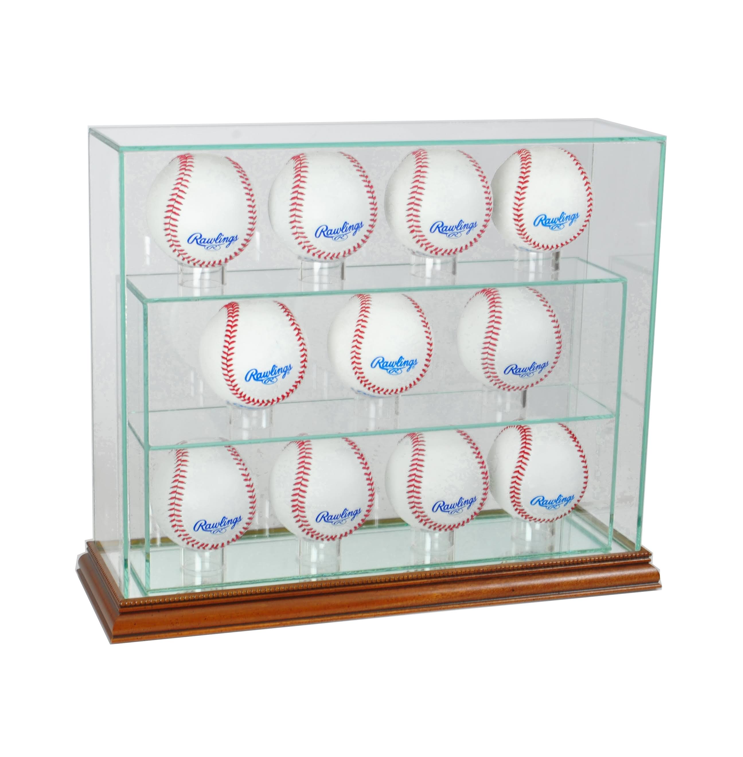 Walnut Baseball Upright Display Case F473