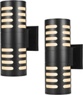 Matte Black 2 Pack Die-cast Aluminum Outdoor Wall-Mounted Light with Tempered Glass Y781764