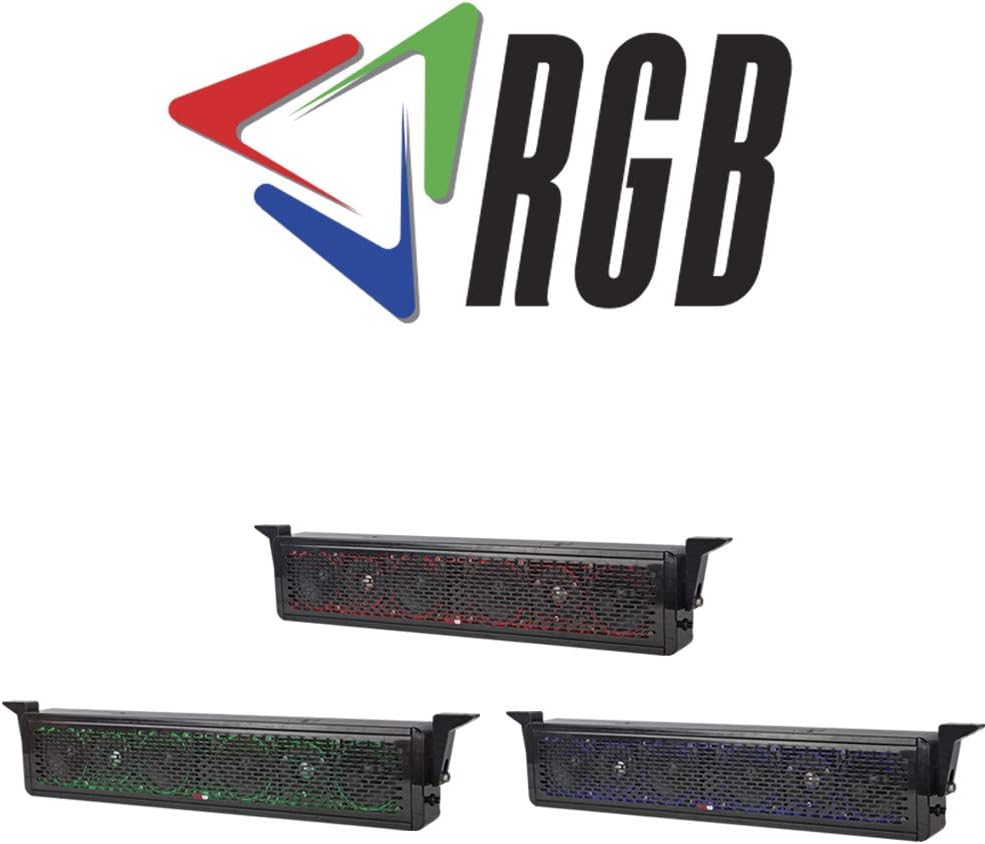 Black 25 Inch 2-Way Sound Bar Waterproof Speaker System with Integrated RGB Lights C442891