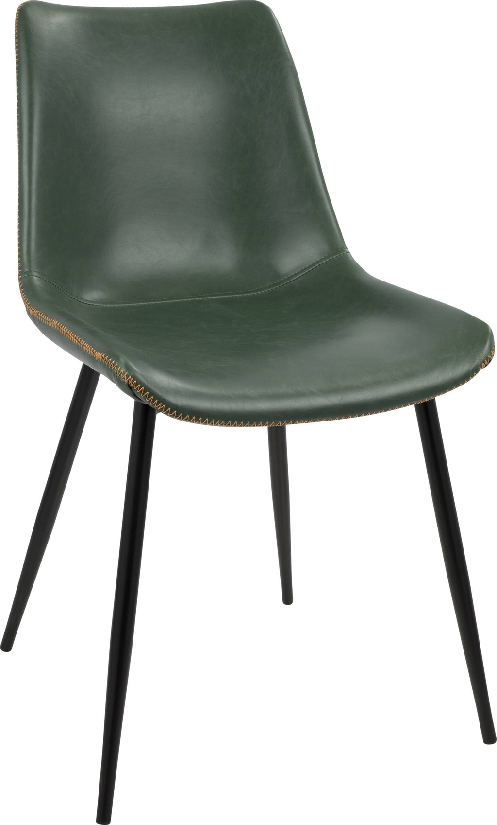 Black and Green Faux Leather Dining Chair Set of 2 Z681