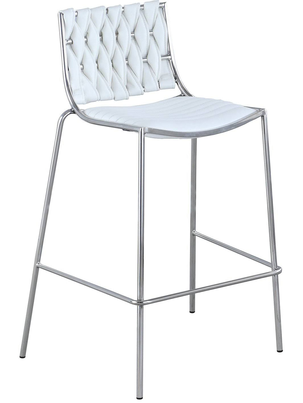 White Stackable Counter Stool with Weave Back, Set of 2 S58246