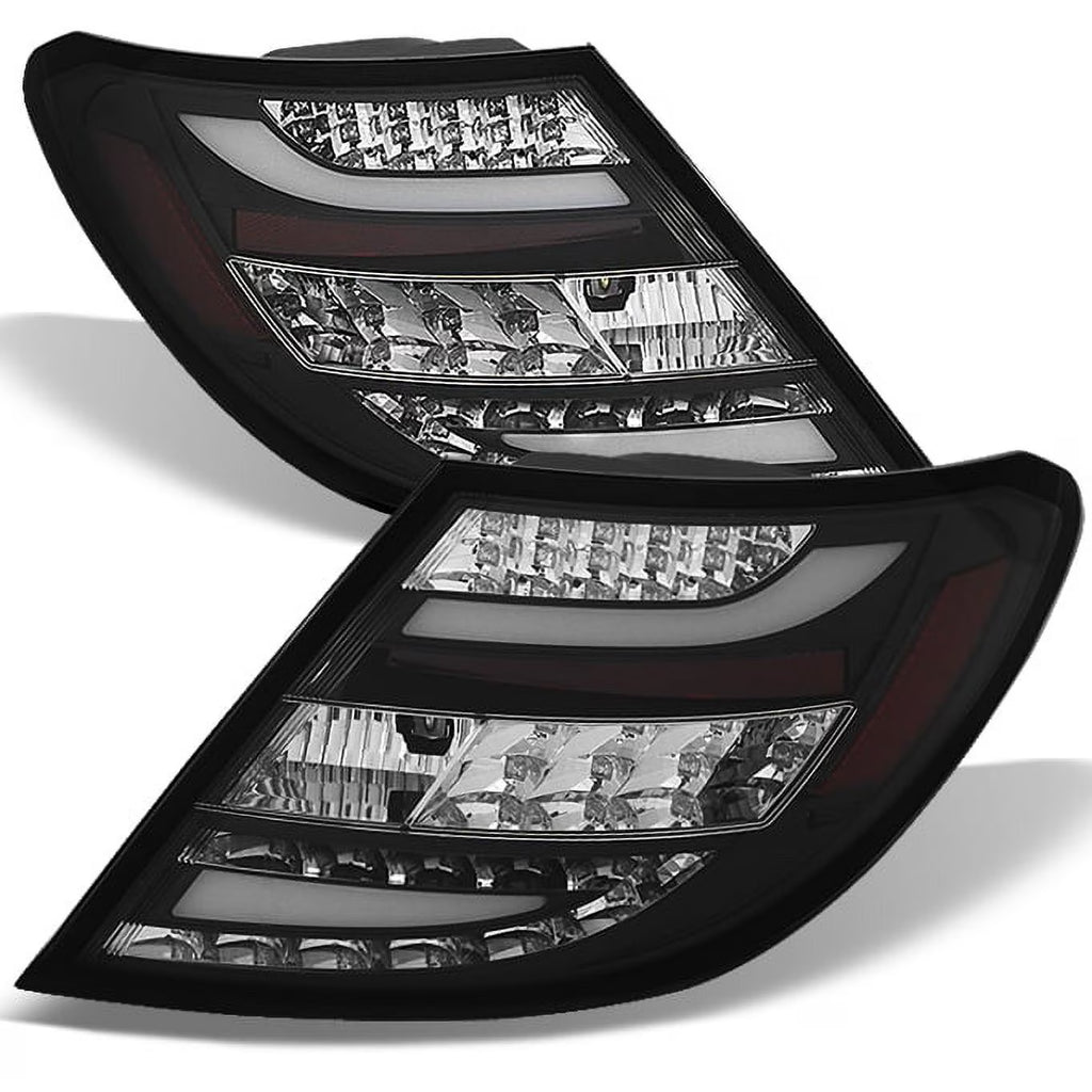 Black Bezel Rear LED Tail Lights Pair C746