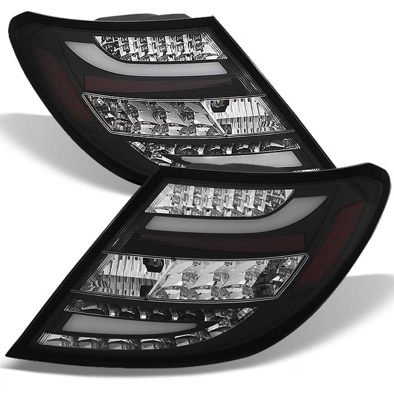 Black Bezel Rear LED Tail Lights Pair C746
