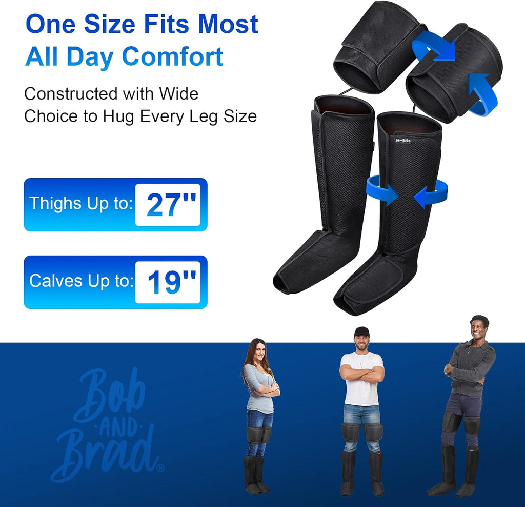 Air Compression Leg Massager with Heat, Adjustable Foot Calf Massage with Handheld Controller, 4 Modes 4 Intensities 2 Heat Y58289