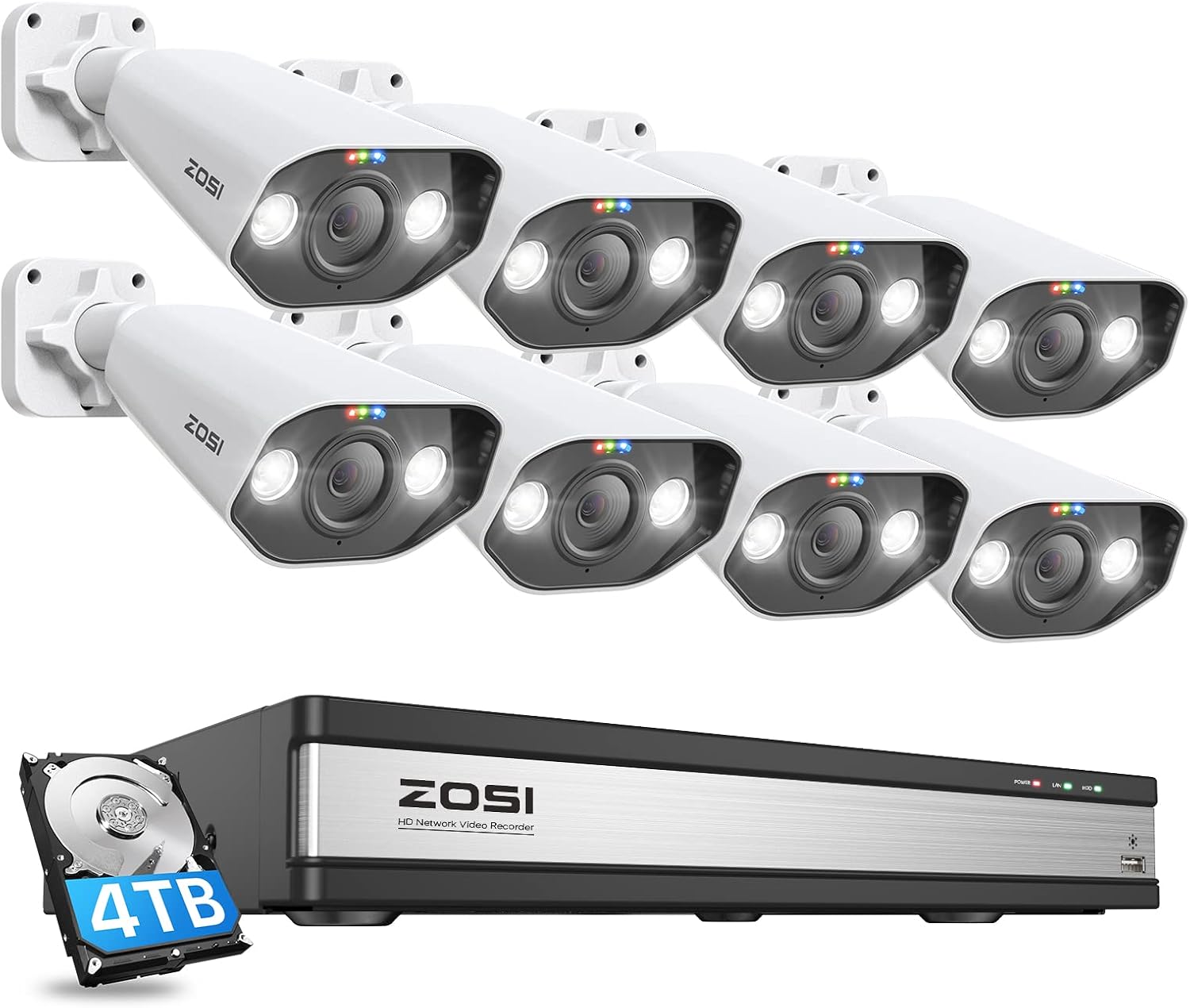 4K Ultra HD Security Cameras System, 4 Channel DVR with 2TB Hard Drive and 4 x 4K Bullet Cameras C613700