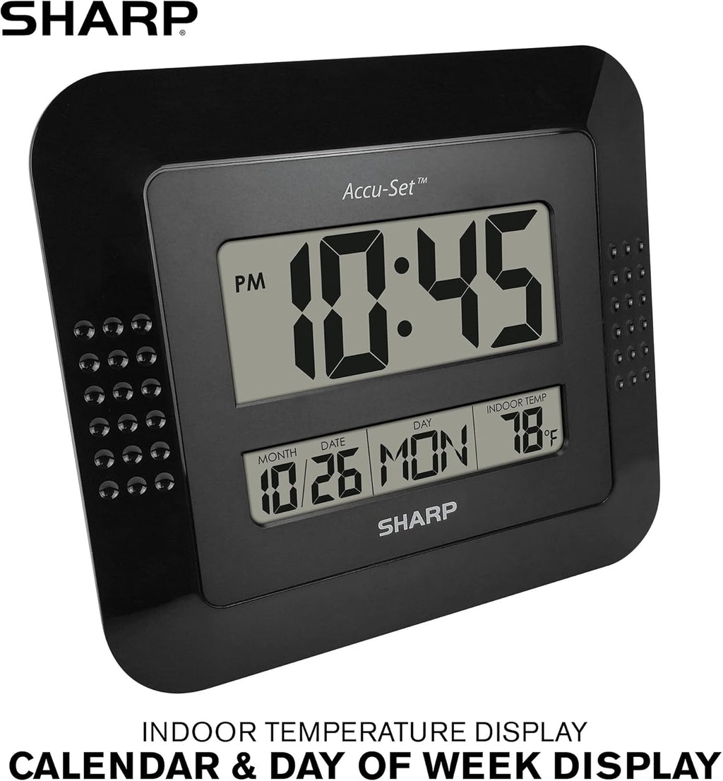 Analog Wall Clock with Indoor Temperature Display and Calendar Display V528