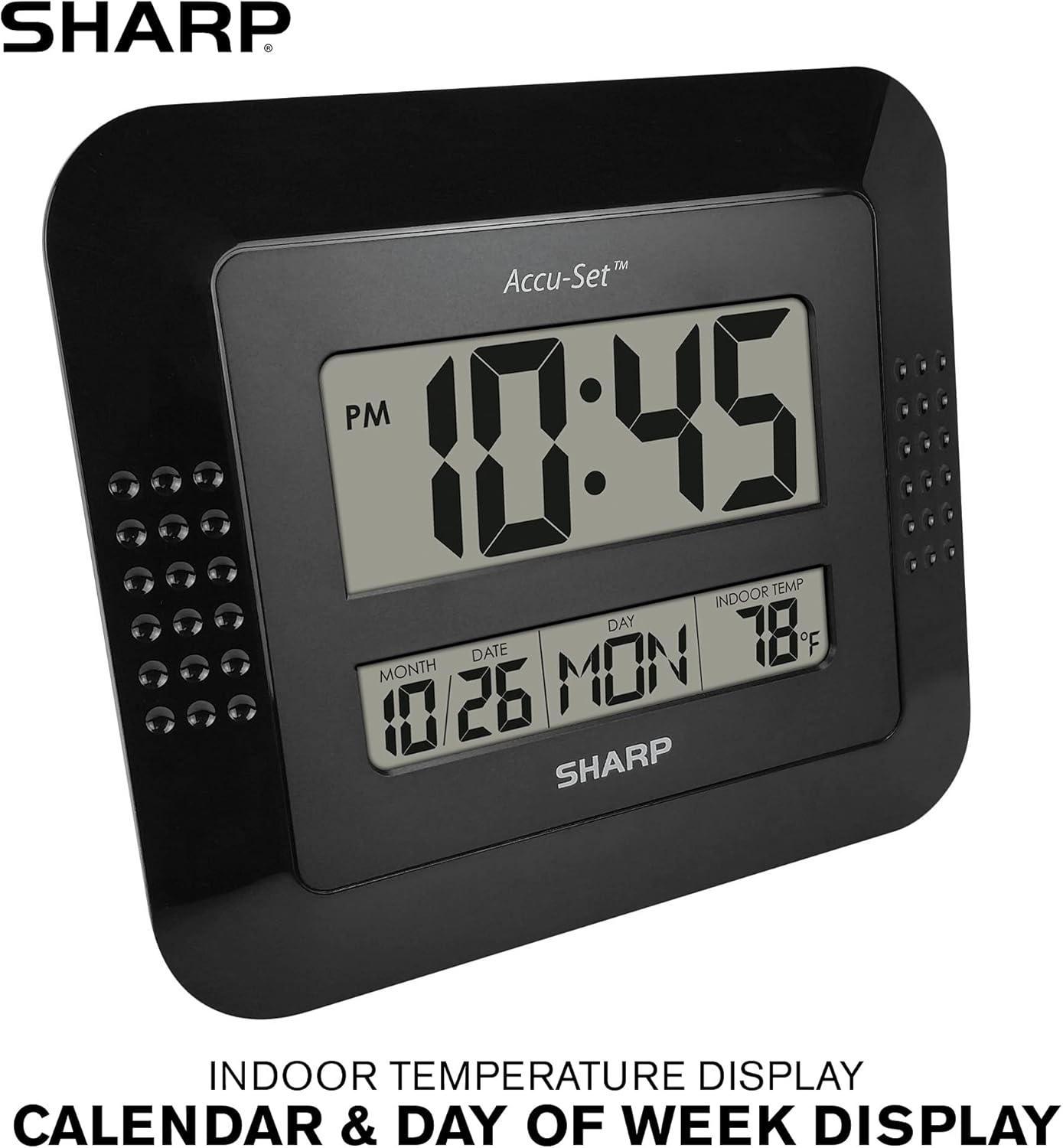 Analog Wall Clock with Indoor Temperature Display and Calendar Display V528