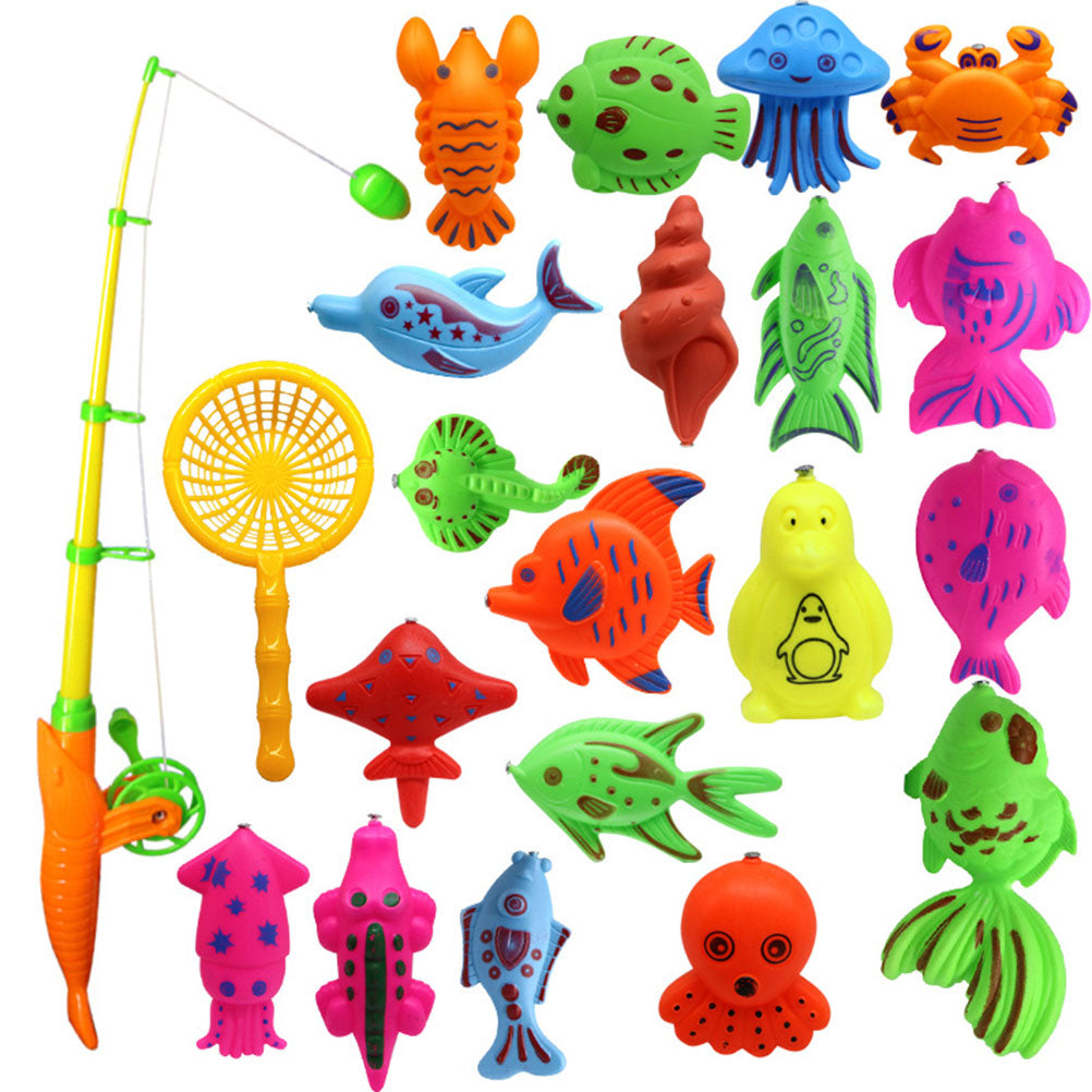 22pcs Magnetic Fishing Game Set with Rod and Net O51314