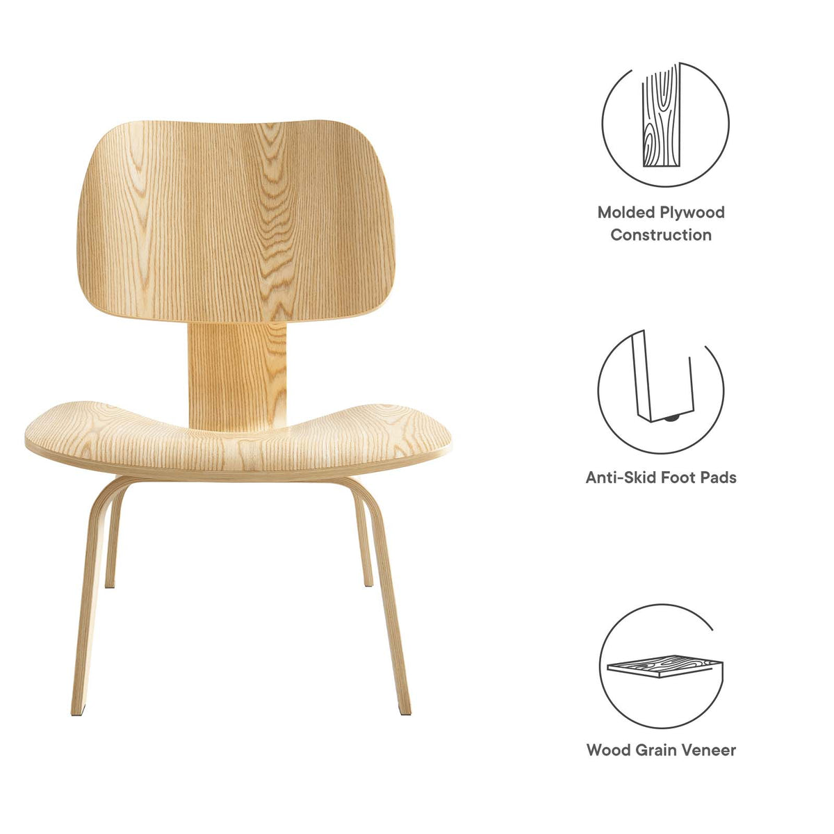 Natural Wood Lounge Chair A55253