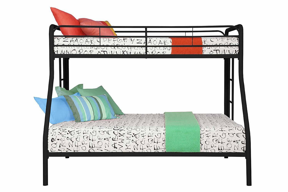 Twin-Over-Full Bunk Bed with Metal Frame and Ladder S100