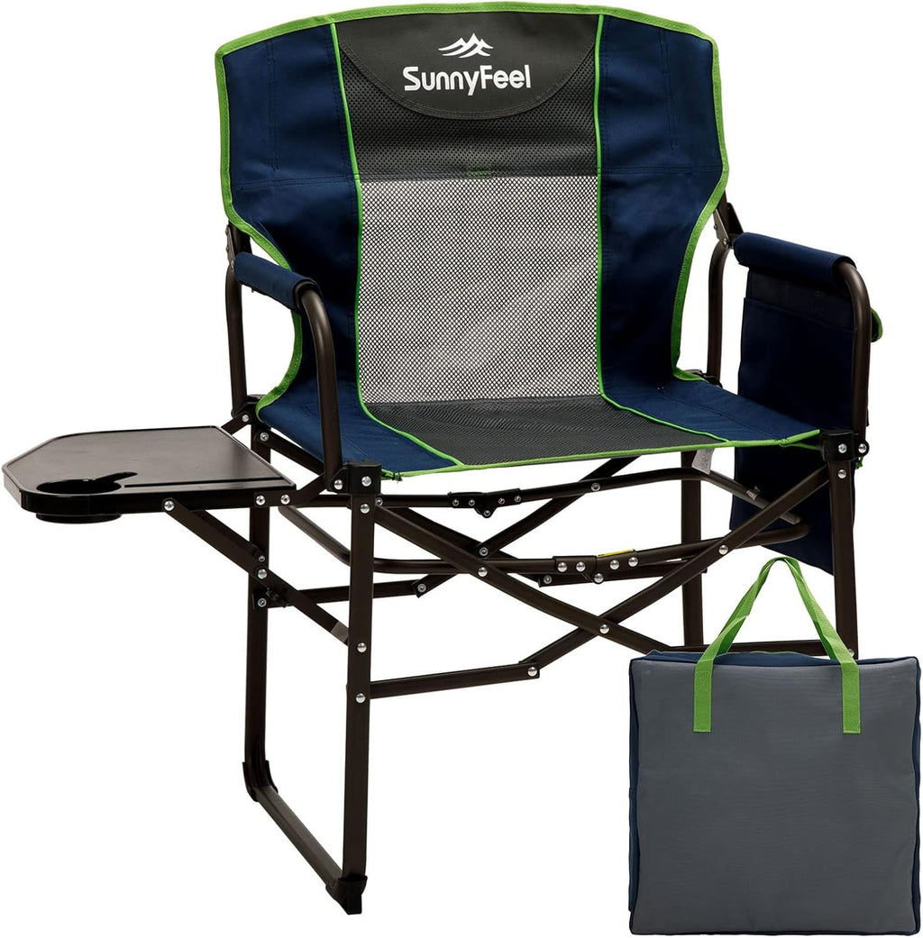 Oversized Heavy Duty Folding Camping Chair with Side Table D95957