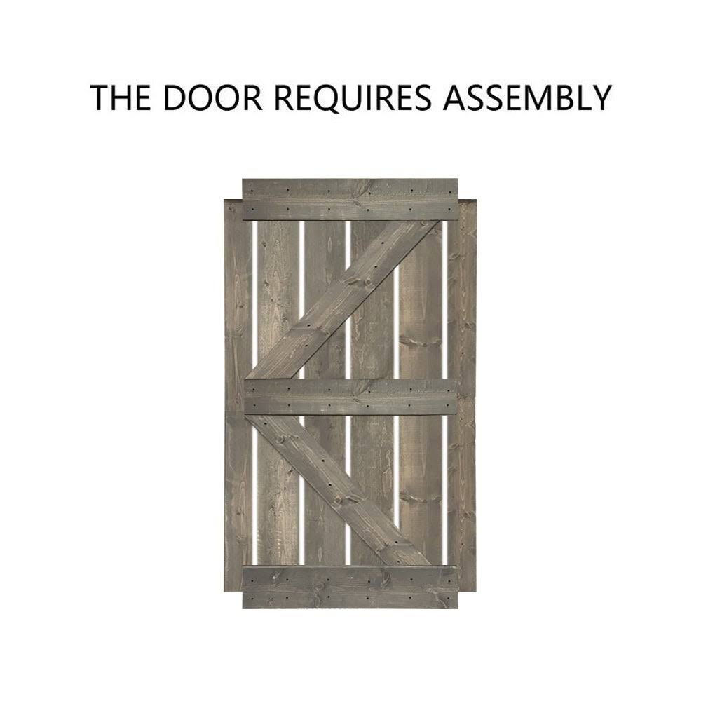 Red Walnut Stained Solid Pine Wood Interior Sliding Barn Door Slab J74890