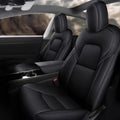 Faux Leather Car Seat Cover Full Set Front Rear Seat Black 5 Seats Z7529