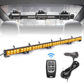 Red White Emergency Firefighter Hazard Warning Light Bar 35.5 inch 8 Panels Wireless Remote Control Pack of 2 E174