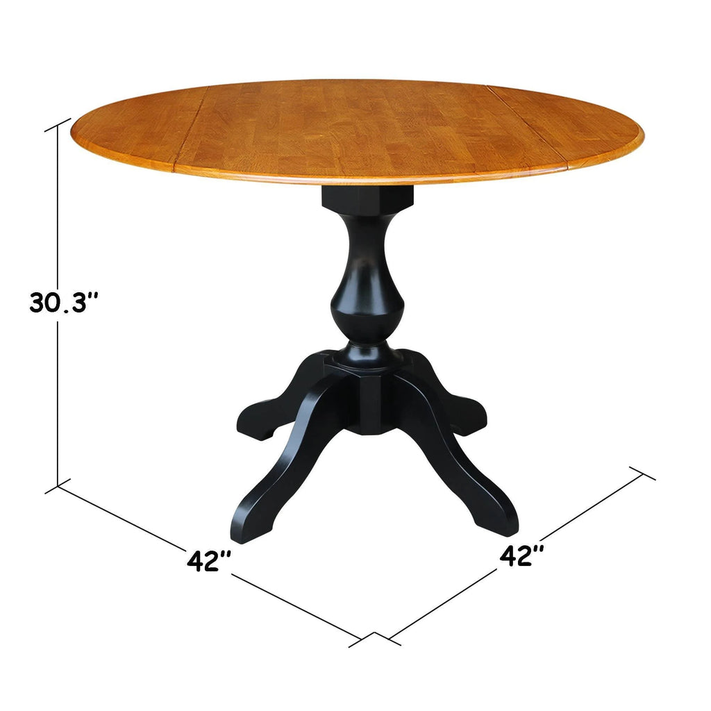 Round Dual Drop Leaf Pedestal Table T33265