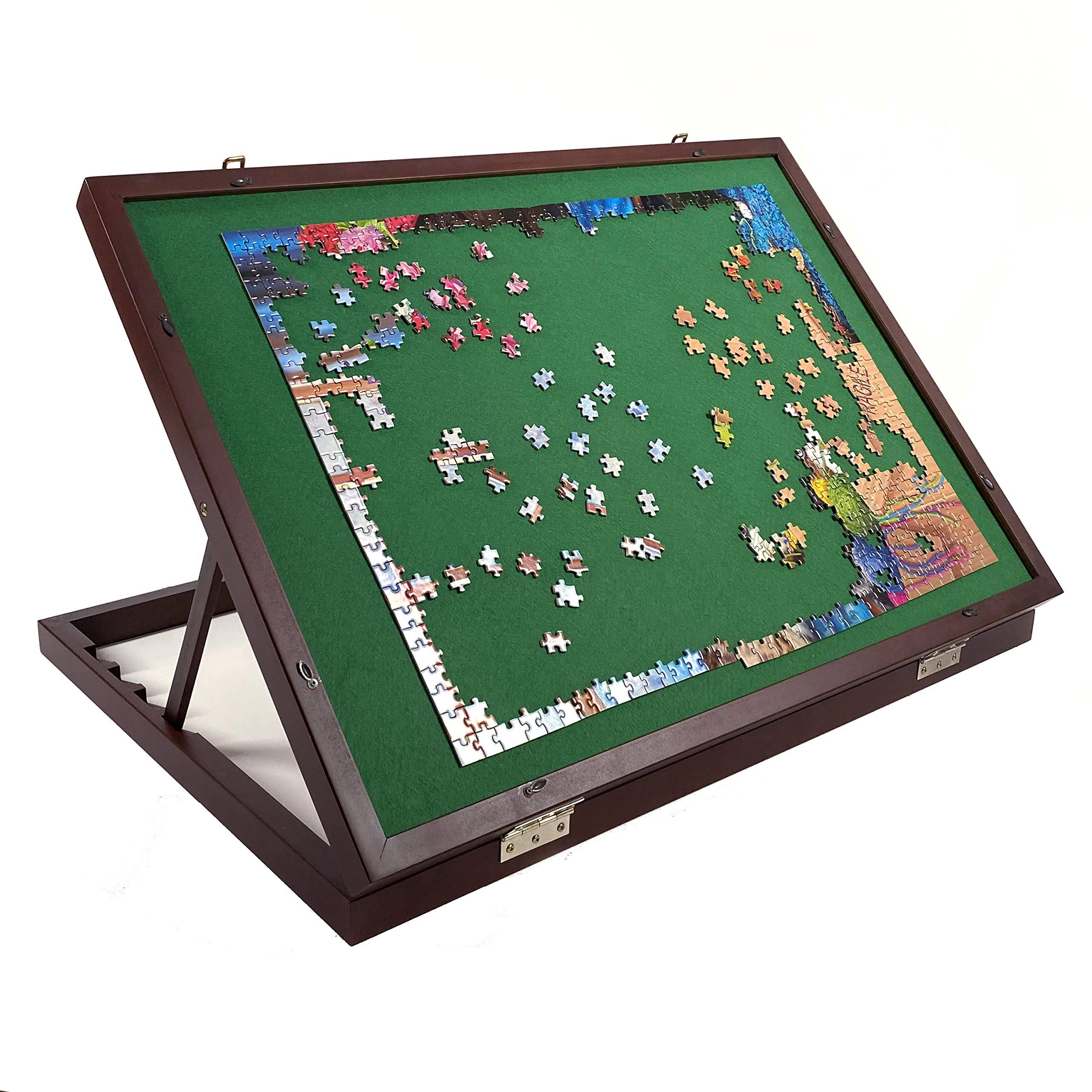 Adjustable Wooden Jigsaw Puzzle Table with Felt Mat 32” x 22” H95146