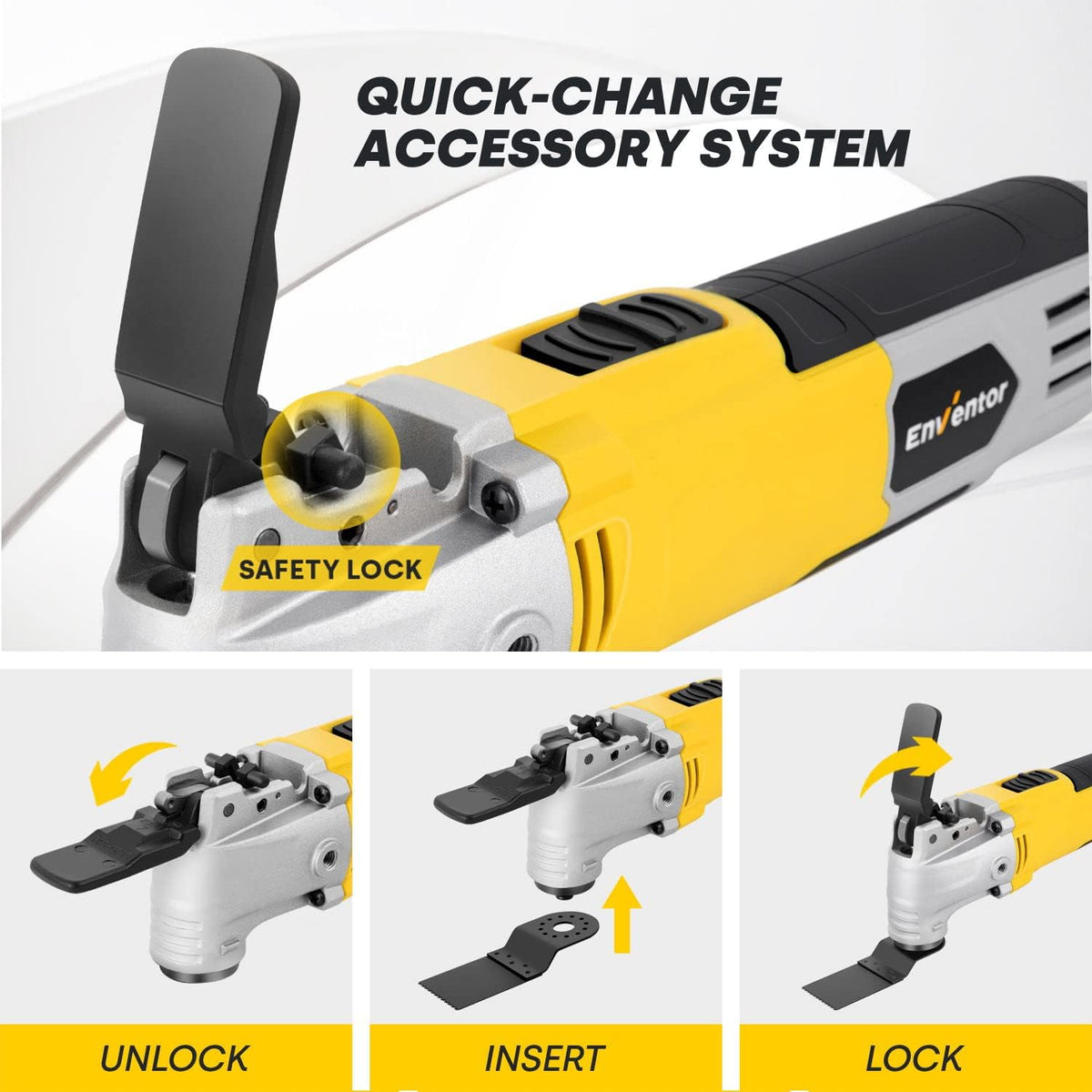Oscillating Multitool with 6 Variable Speeds and 28pcs Accessories and Carrying Bag J341909