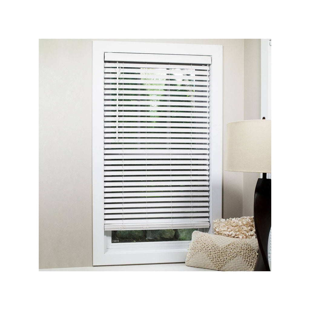 White Cordless Flat Slat Blind C82100