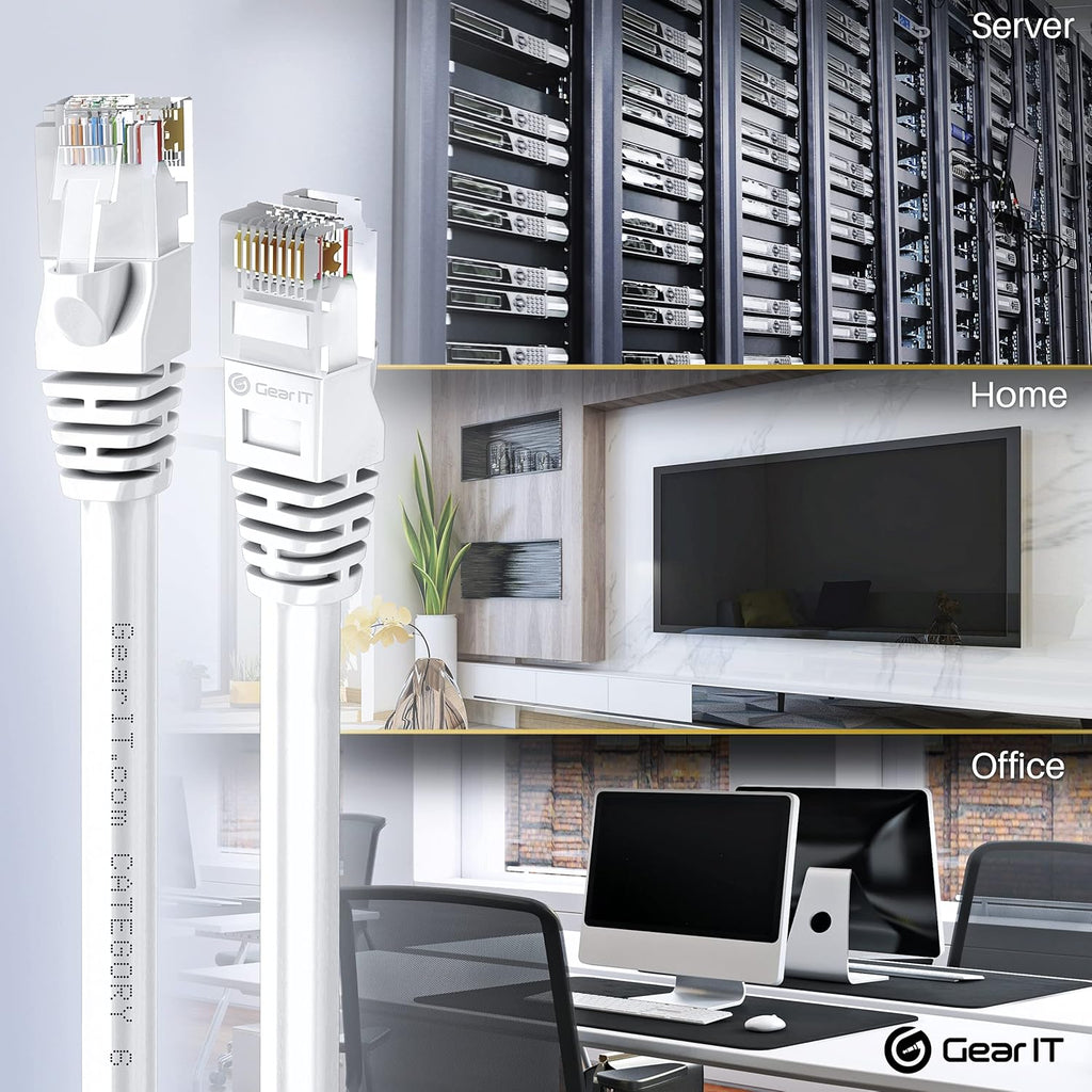 50-Pack White Cat 6 Ethernet Cable 2 Feet Q41200