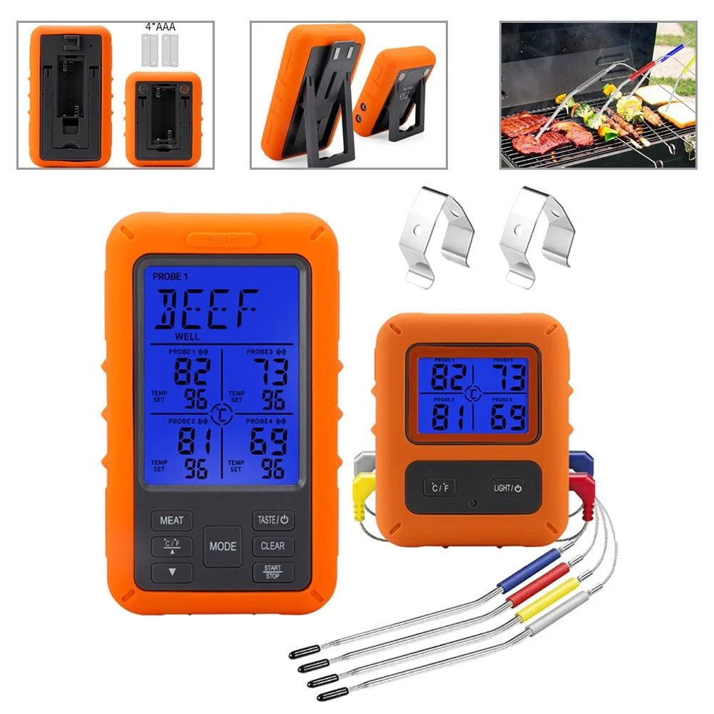 WiFi Battery Powered Grill Thermometer with Dual Alarm D222911