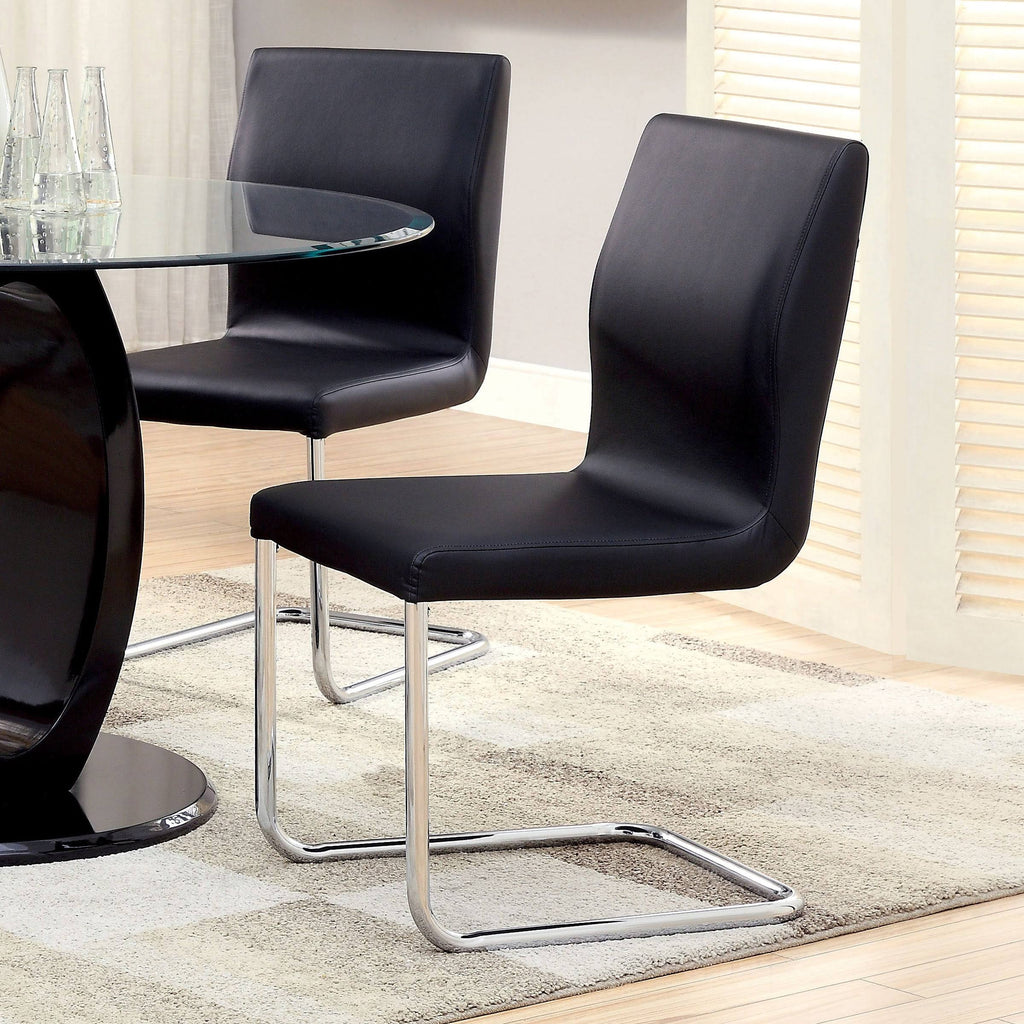 Black Chrome Dining Chairs (Set of 2) Z7314