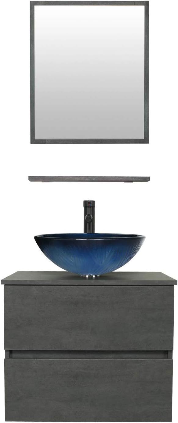 Concrete Grey Wall Mounted Bathroom Vanity F815