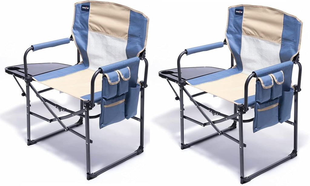 Heavy Duty Oversized Portable Folding Chair with Side Table Z583