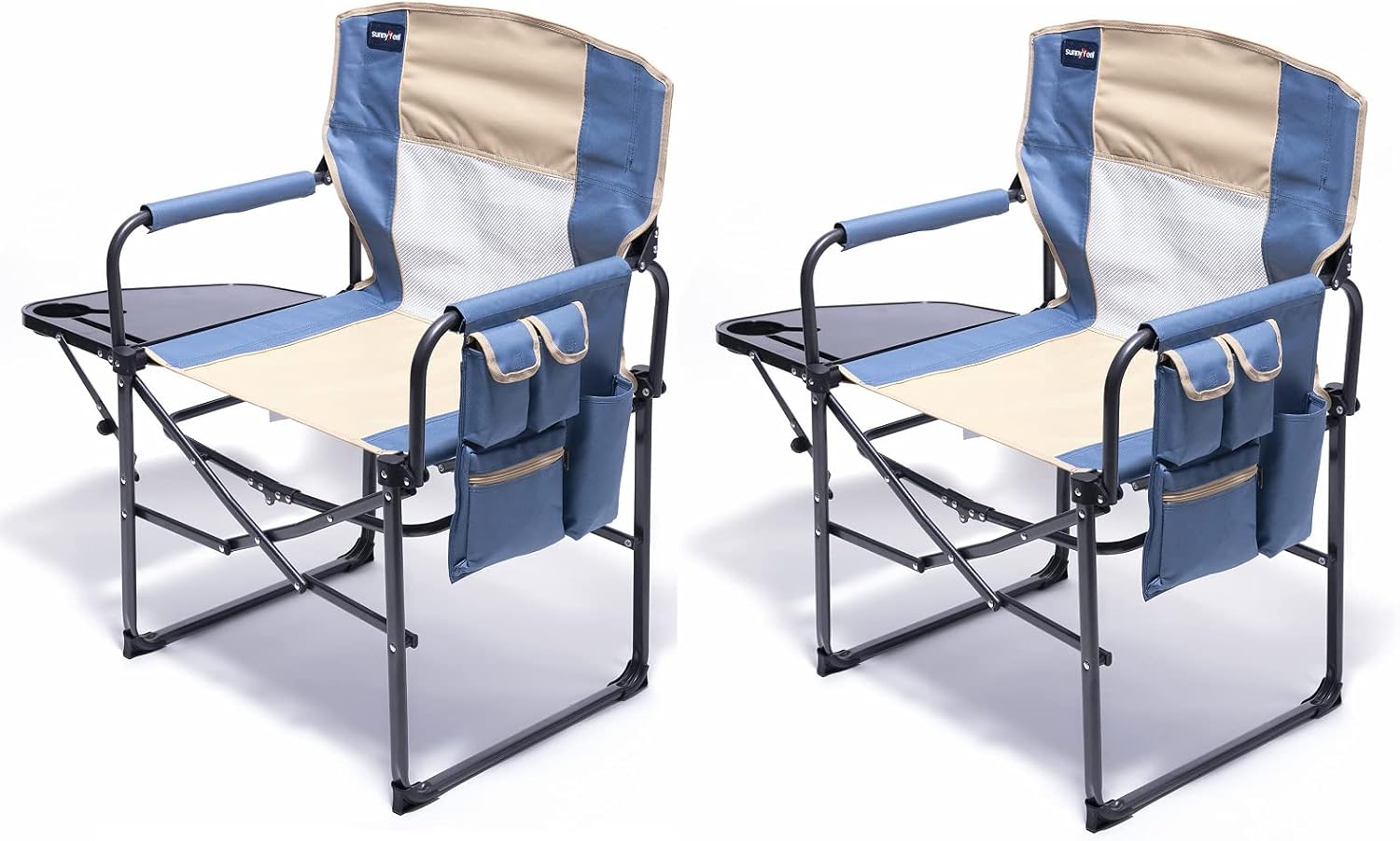 Heavy Duty Oversized Portable Folding Chair with Side Table Z583