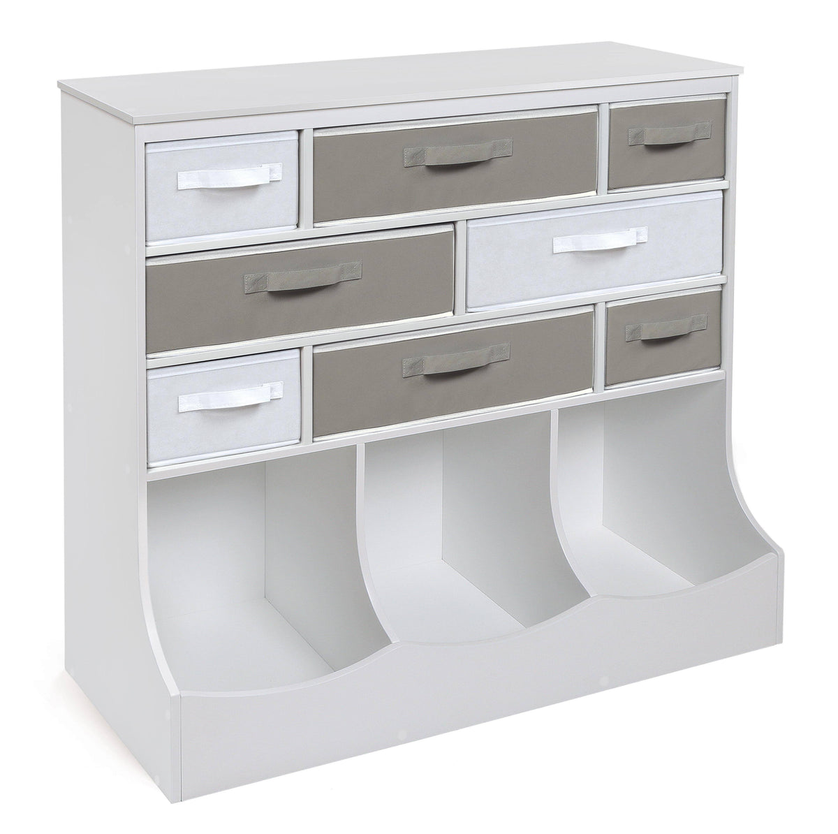 White Storage Station with Eight Baskets and Three Bins M838163
