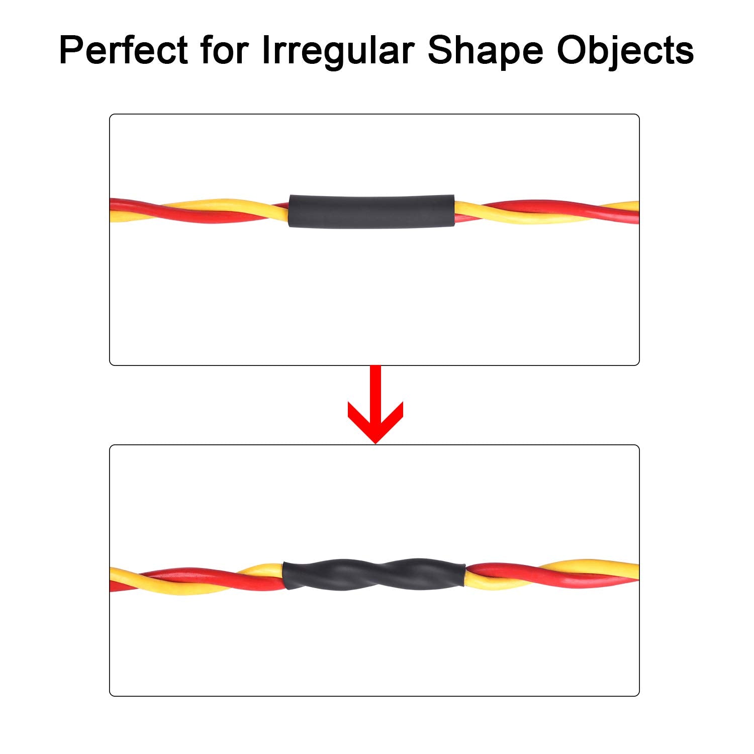 82 Ft 2 Inch (50mm) 3:1 Waterproof Heat Shrink Tubing Black Pack of 2 U441