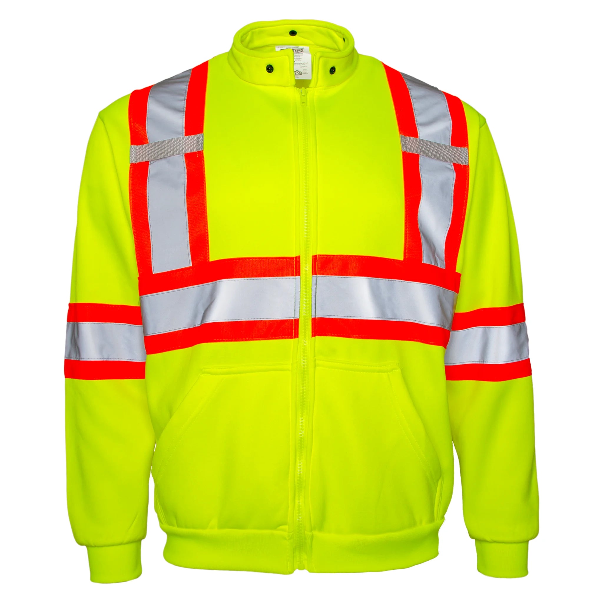Hi-Vis Safety Full-Zip Hoodie, Yellow, L G59460