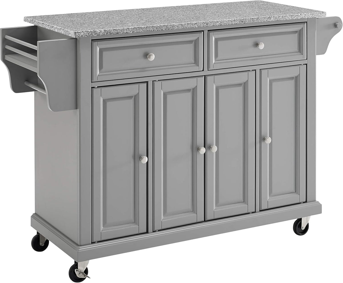 Full Size Kitchen Cart with Solid Gray Granite Top B3122
