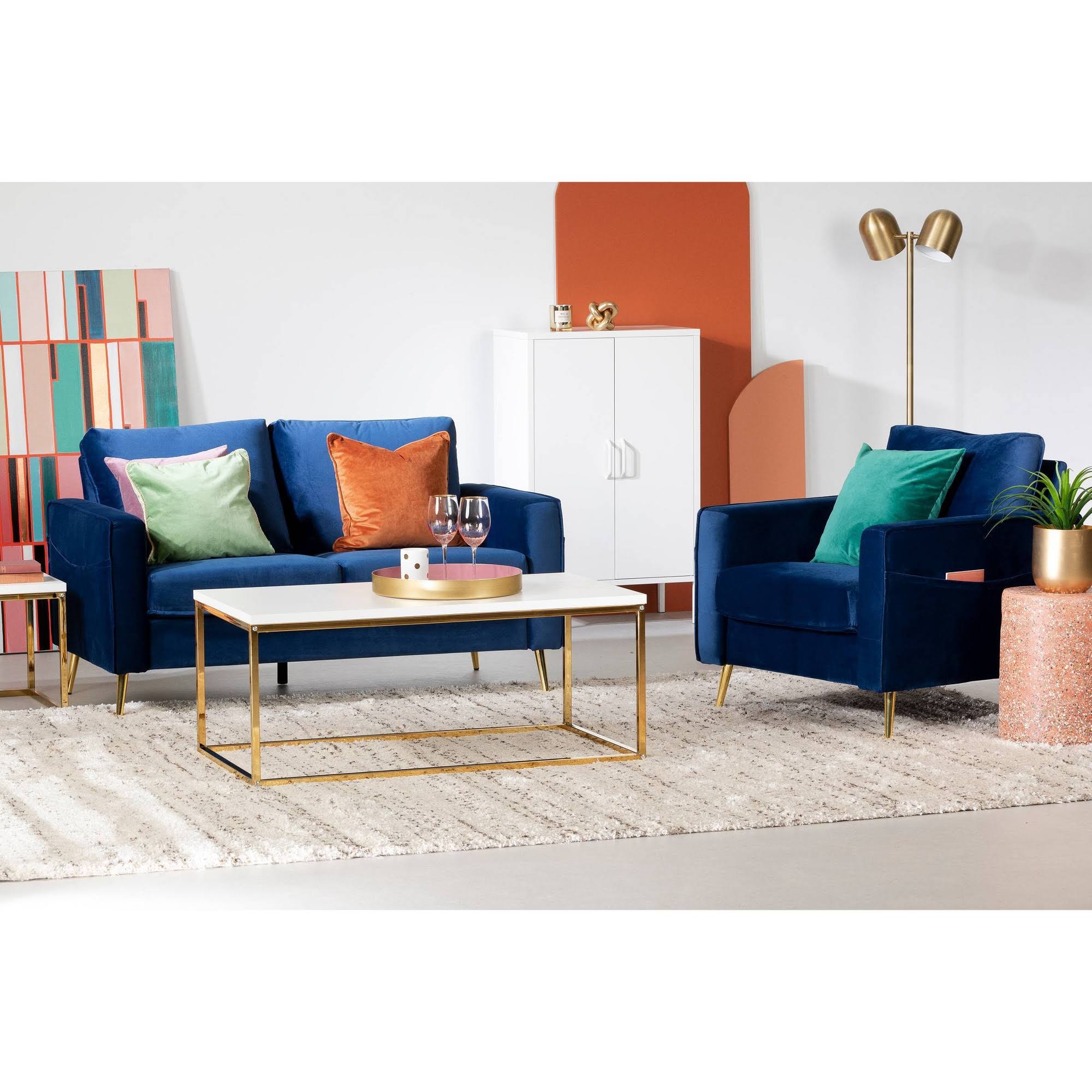 Dark Blue 1-Seat Sofa G1943