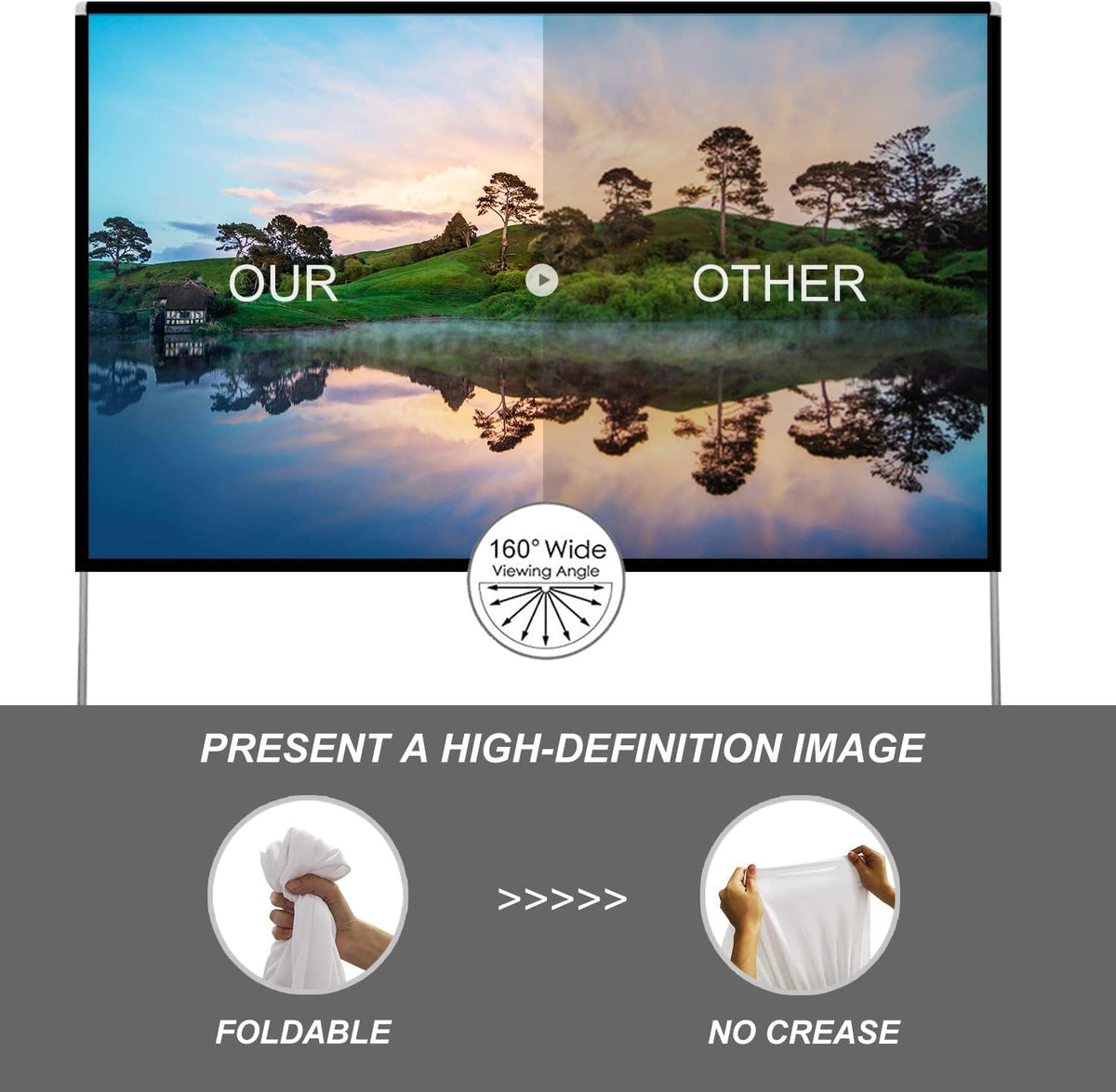 100 inch Portable Projection Screen with Stand P72261