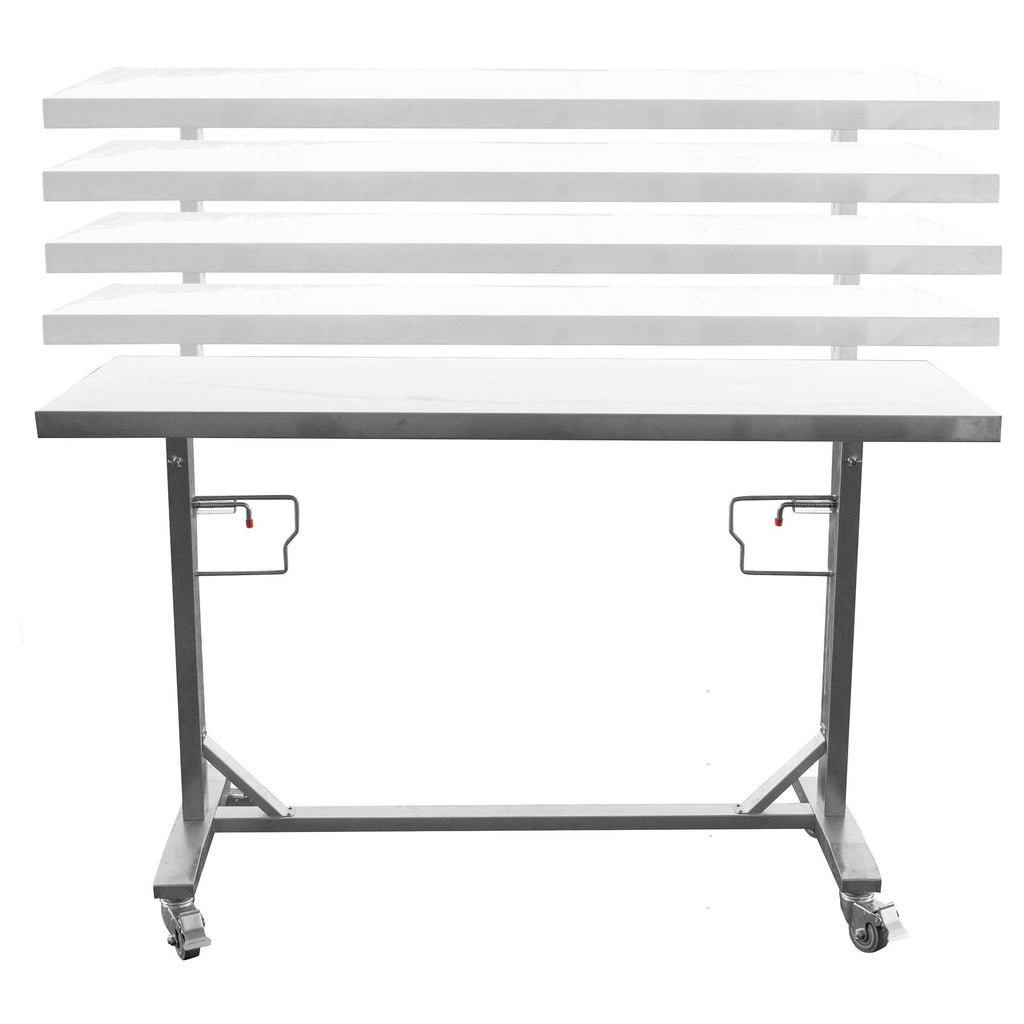Stainless Steel Adjustable Height Work Table with Locking Casters U725