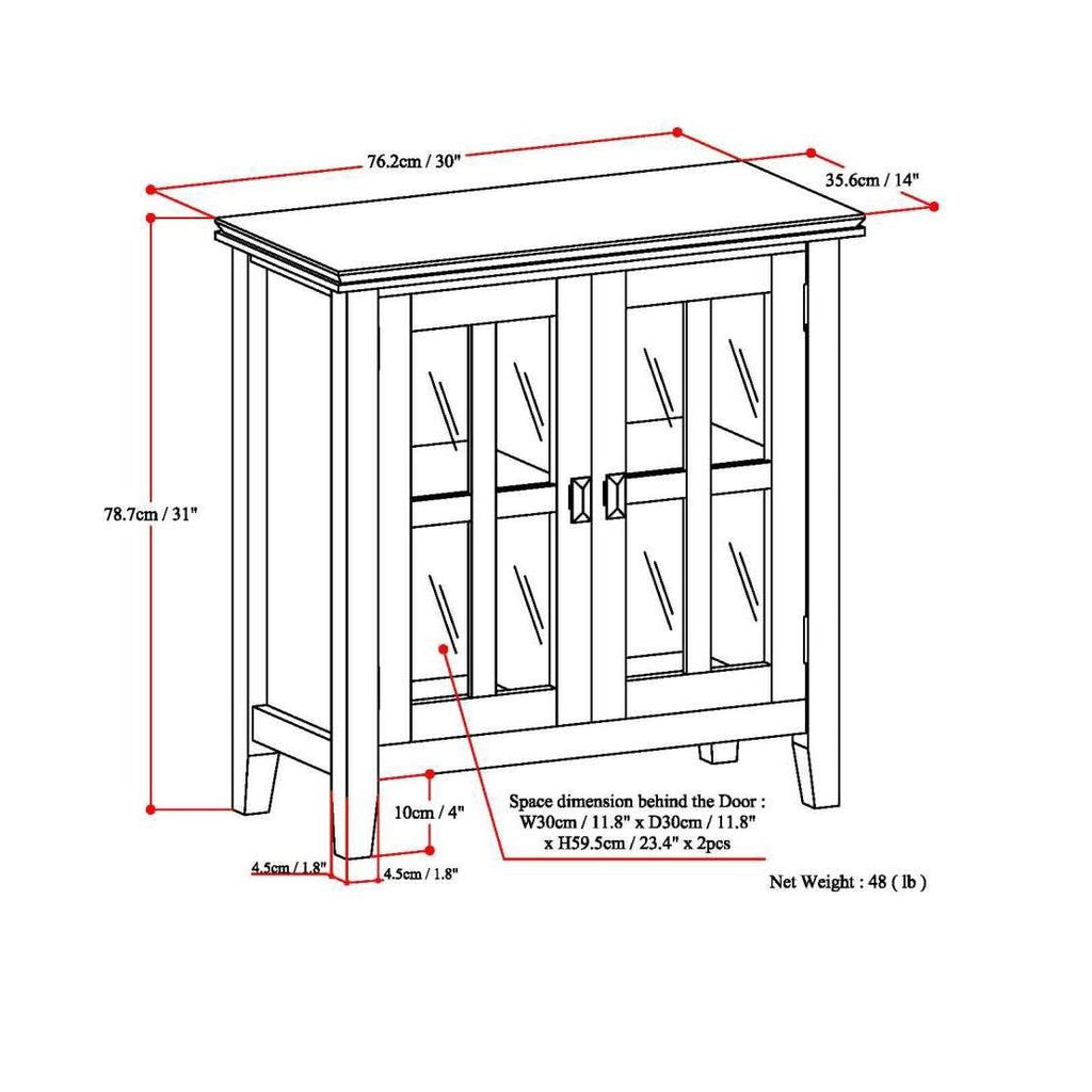 Solid Wood 30 inch Wide Low Storage Cabinet K344571