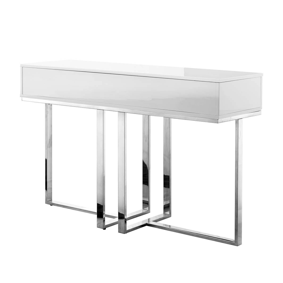 High Gloss Stainless Steel 2 Drawers Console Table U551015