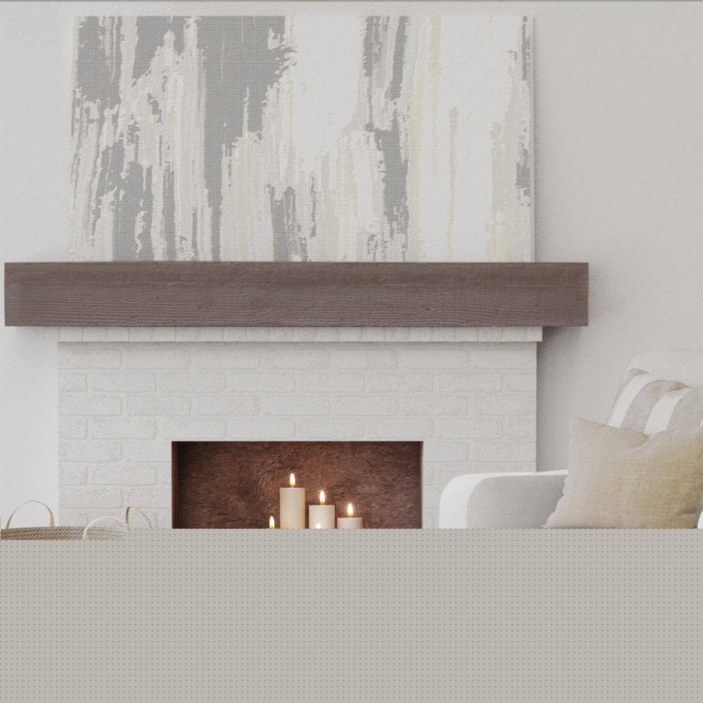 Aged Pecan Rough Sawn Faux Wood Fireplace Mantel W804