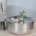 Moroccan Hammered Coffee Table, Silver Z1083